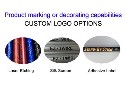Telescopic pole custom logo options different marking technologies