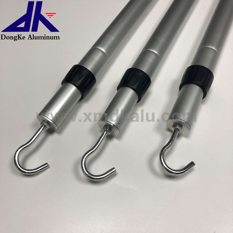 High quality 5 sections aluminum twist lock telescopic pole extension tube With Hook 
