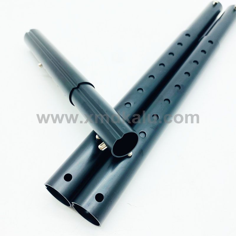 anodized black aluminum tube with spring button telescopic pole for