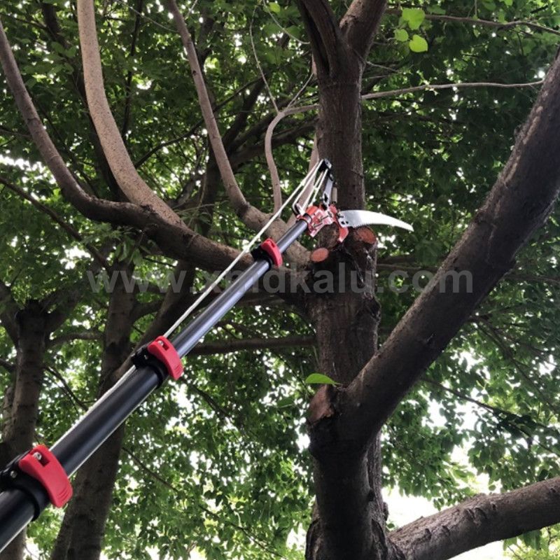 21FT Customized Length And Color Telescopic Aluminum Extension Flip Lock Pro Pole With Telescopic Tree Pruner