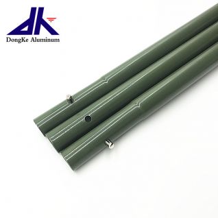 Popular green aluminum foldable tent pipe with spring button