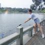Blue Plastic net Leaf Skimmer extension pole aluminum swimming pool cleaning for outdoor river pool cleaning