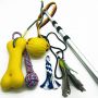 Aluminum extendable flirt pole for dogs and cats