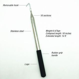 disc golf retriever manufacturer 10 feet Strong stainless steel telescopic disc retriever pole for Kwik stick