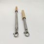 Stainless steel telescopic pole with wooden handle