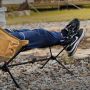 wholesale price Anodized Black leisure chair Folding portable Aluminum alloy footstool for outdoor camping