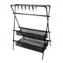 Outdoor Camping Waterproof Aluminum Folding Double-layer Net  Pocket Storage Rack