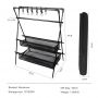Outdoor Camping Waterproof Aluminum Folding Double-layer Net  Pocket Storage Rack