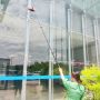 12ft-36ft heavy duty telescopic aluminum waterfed pole with nylon brush for window cleaning & solar penal washing